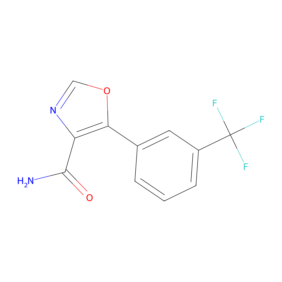 5-[3-(Trifluoromethyl)phenyl]-1,3-oxazole-4-carboxamide molecular structure, CAS 255876-56-3