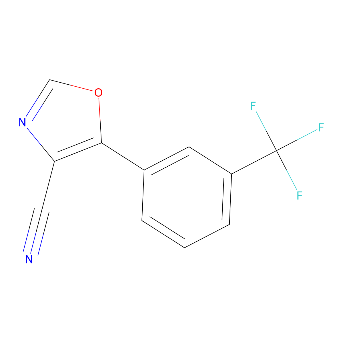 5-[3-(Trifluoromethyl)phenyl]-1,3-oxazole-4-carbonitrile molecular structure, CAS 255876-72-3