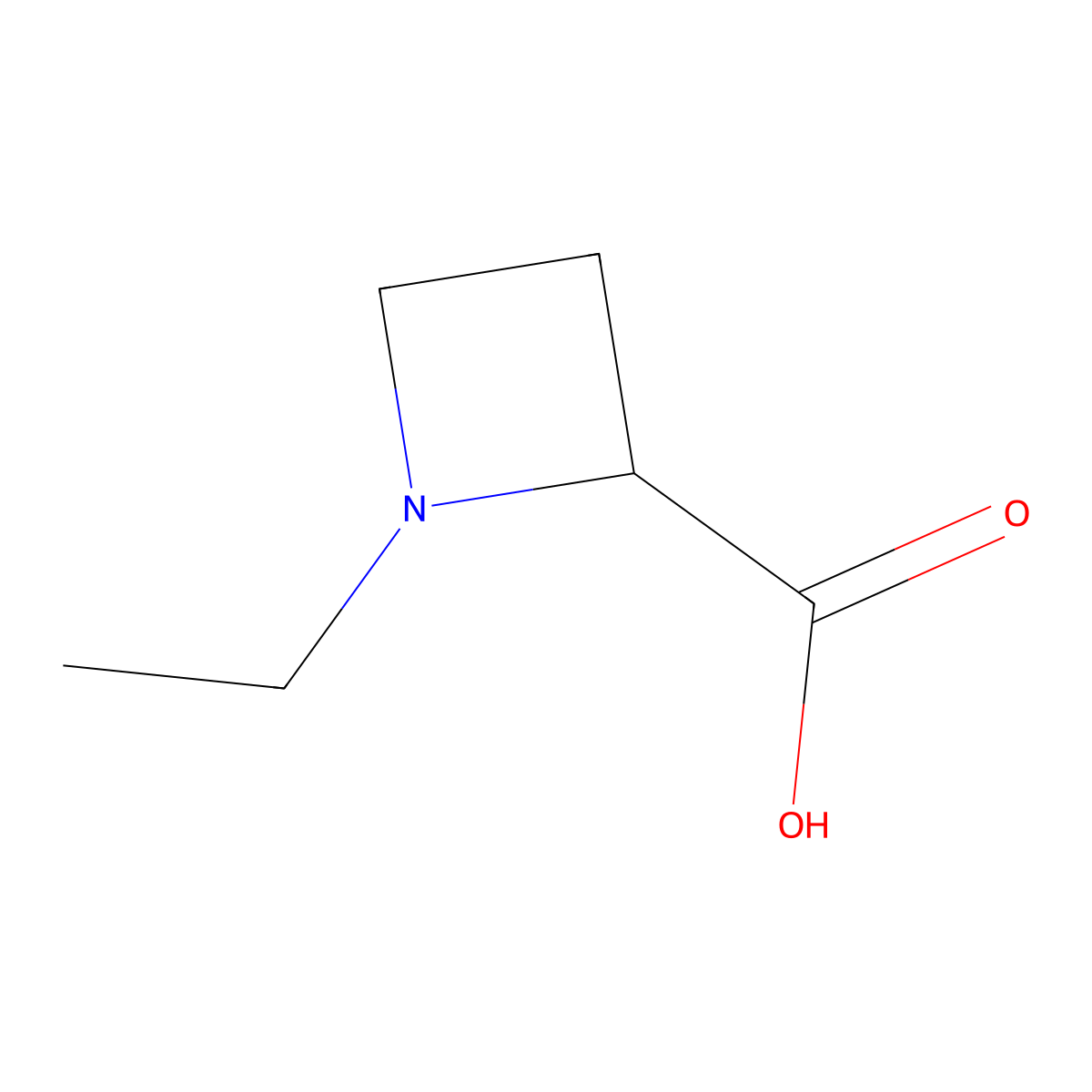 (2S)-1-Ethylazetidine-2-carboxylic acid molecular structure, CAS 255882-96-3