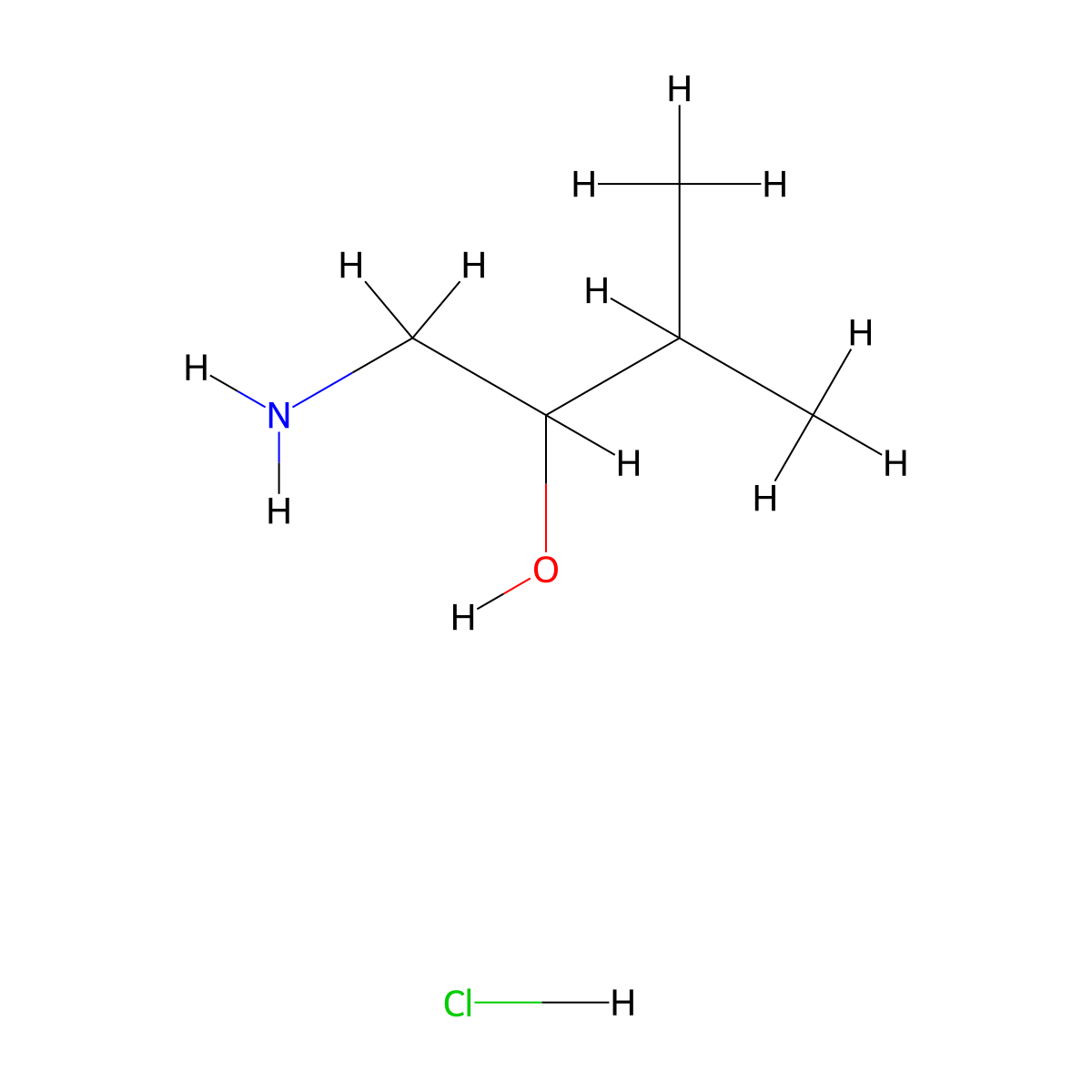 1-Amino-3-methylbutan-2-ol hydrochloride molecular structure, CAS 25589-27-9