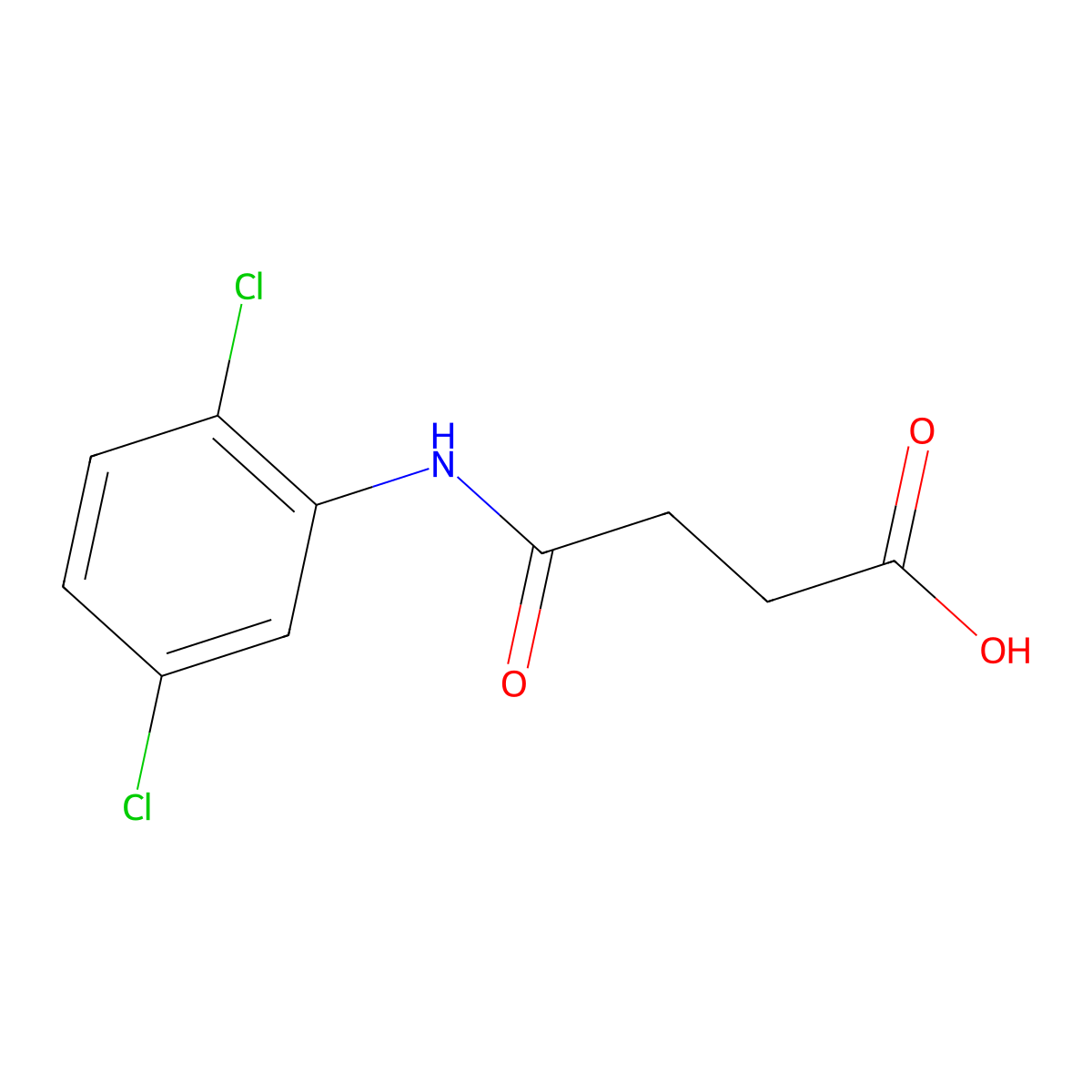 N-(2,5-Dichlorophenyl)succinamic acid molecular structure, CAS 25589-43-9