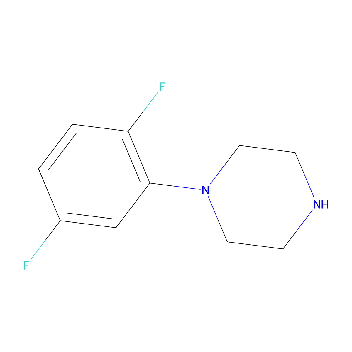 1-(2,5-Difluorophenyl)piperazine molecular structure, CAS 255893-33-5
