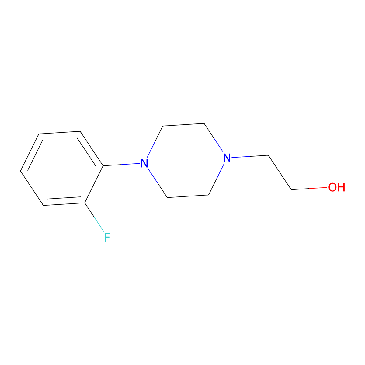 1-(2-Hydroxyethyl)-4-(2-fluorophenyl)piperazine molecular structure, CAS 255893-47-1