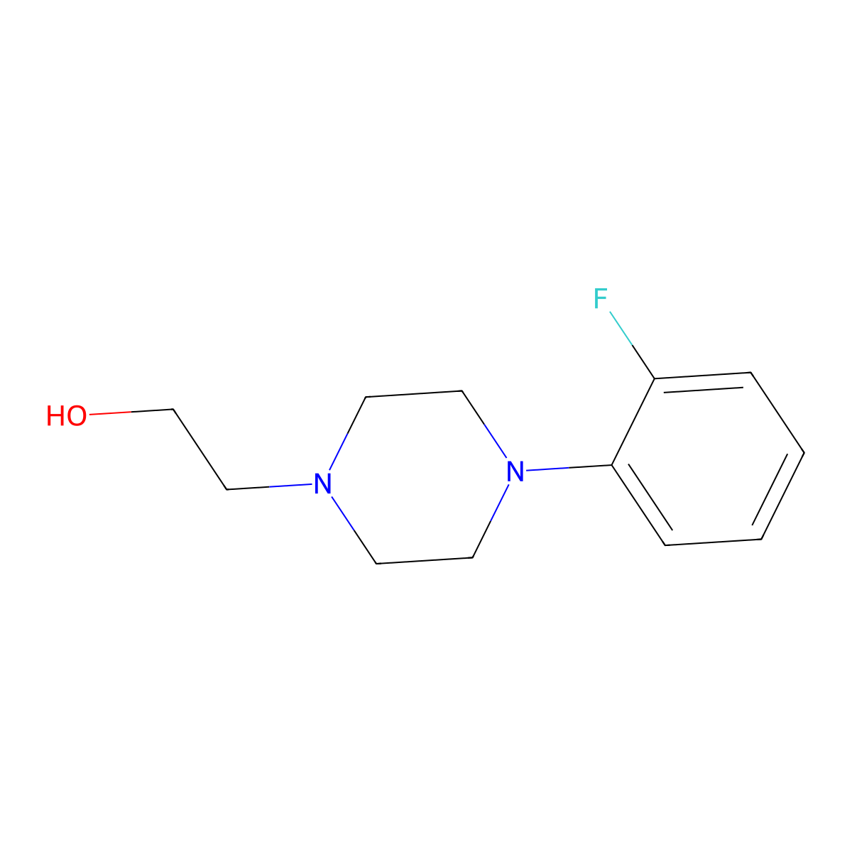 1-(2-Hydroxyethyl)-4-(2-fluorophenyl)piperazine molecular structure, CAS 255893-47-1