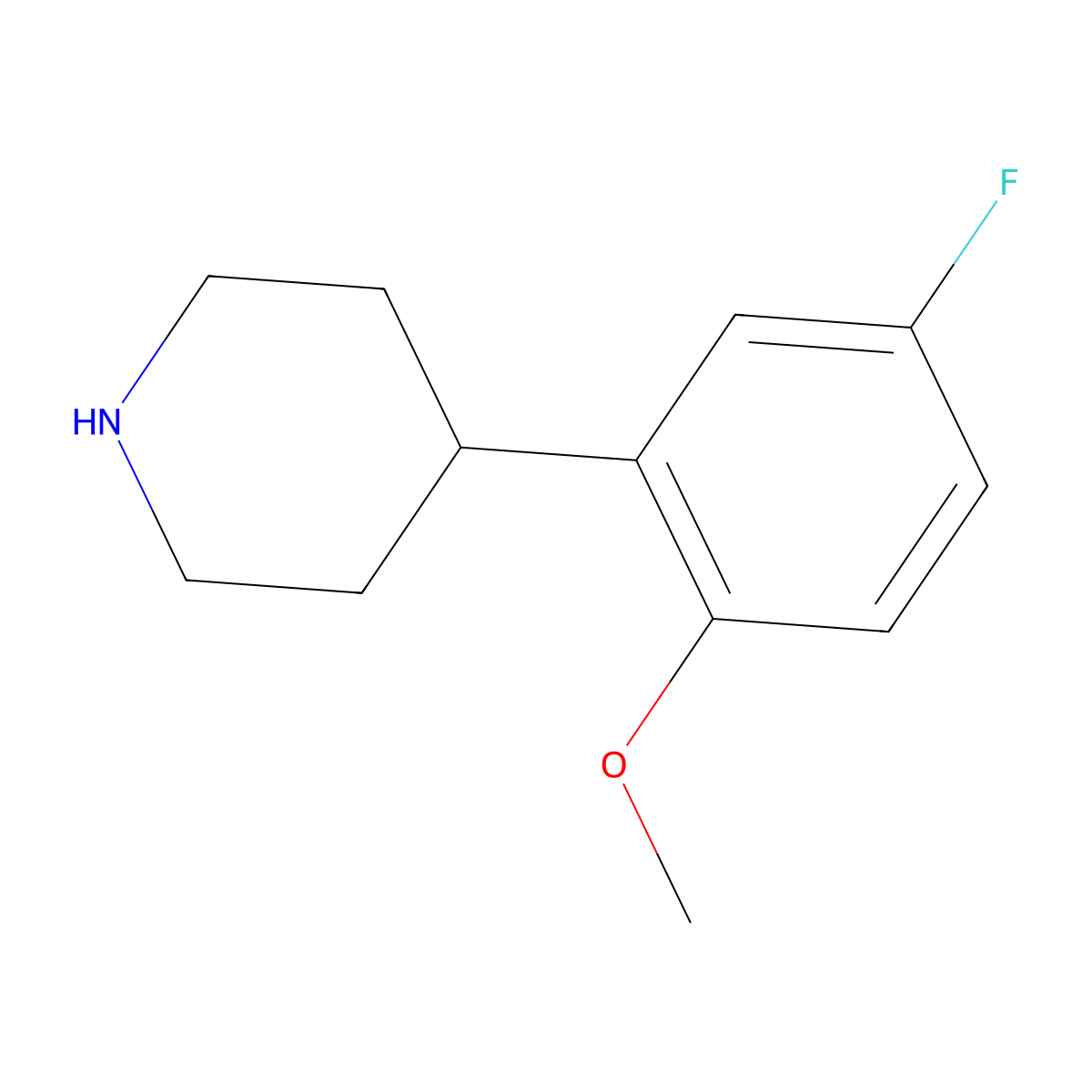 4-(5-Fluoro-2-methoxyphenyl)piperidine molecular structure, CAS 255893-55-1