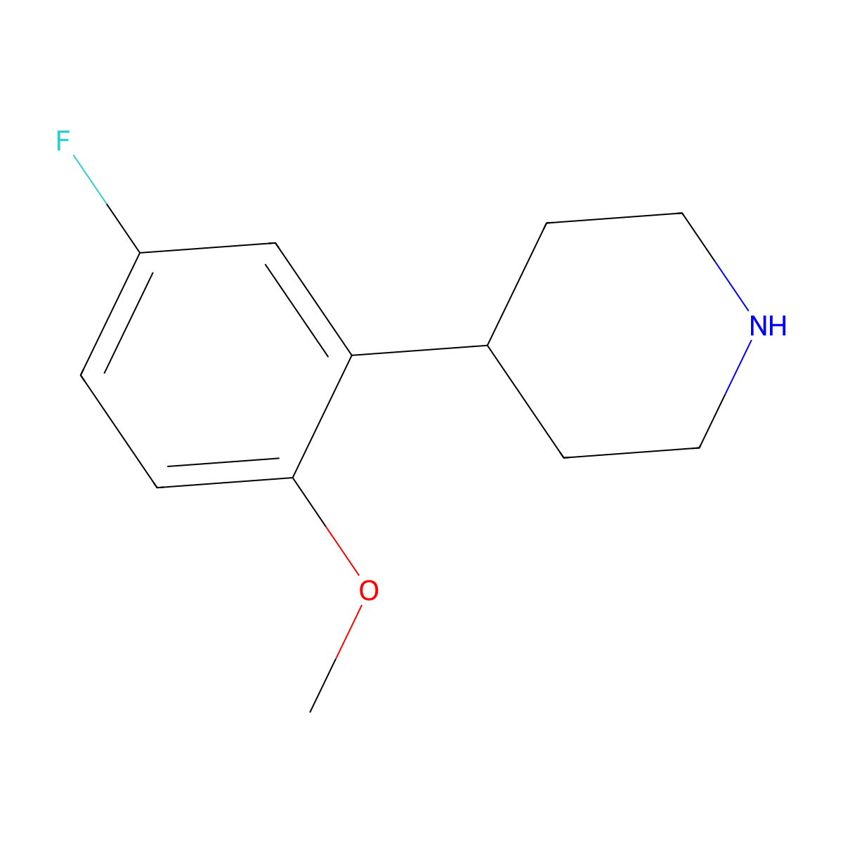4-(5-Fluoro-2-methoxyphenyl)piperidine molecular structure, CAS 255893-55-1