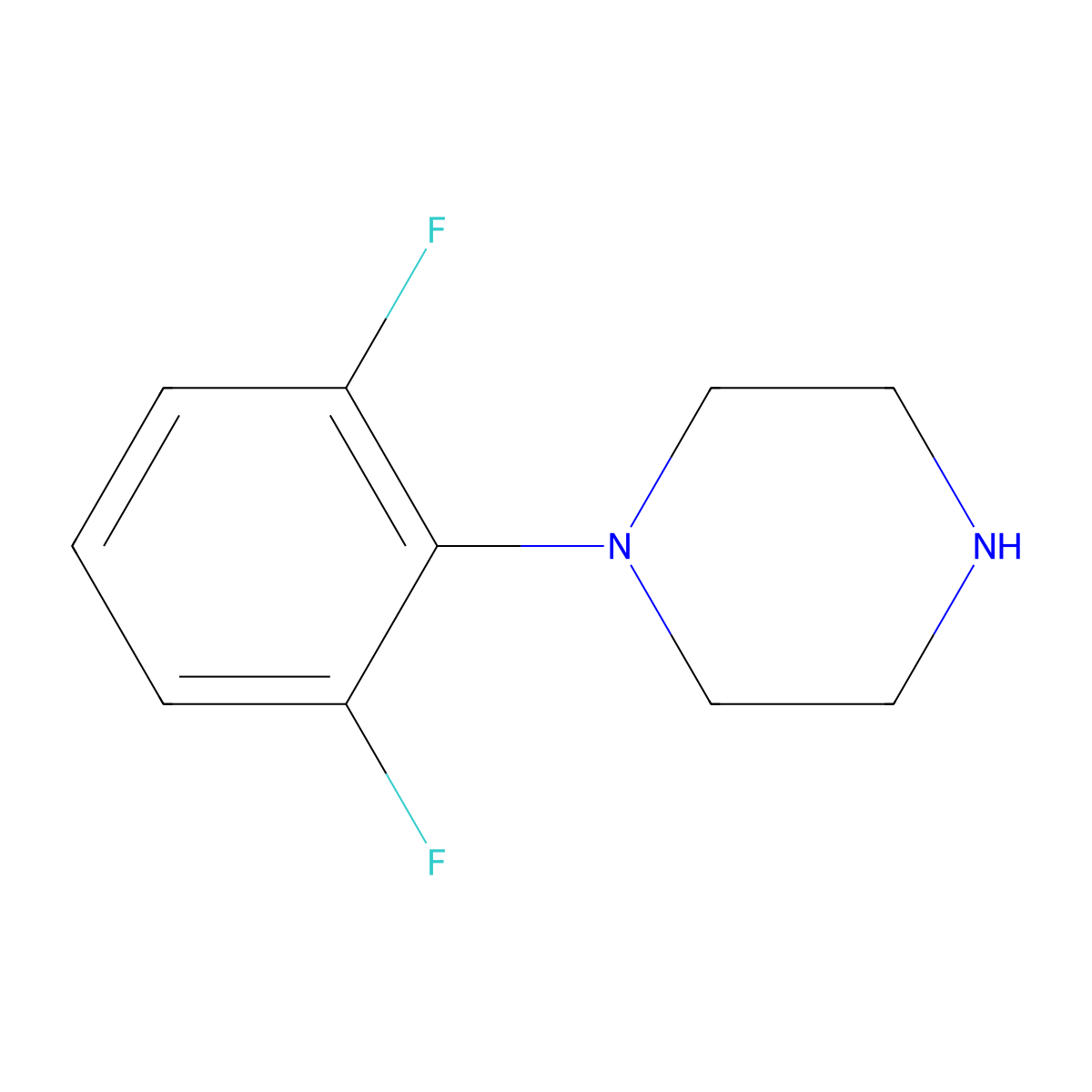 1-(2,6-Difluorophenyl)piperazine molecular structure, CAS 255893-56-2