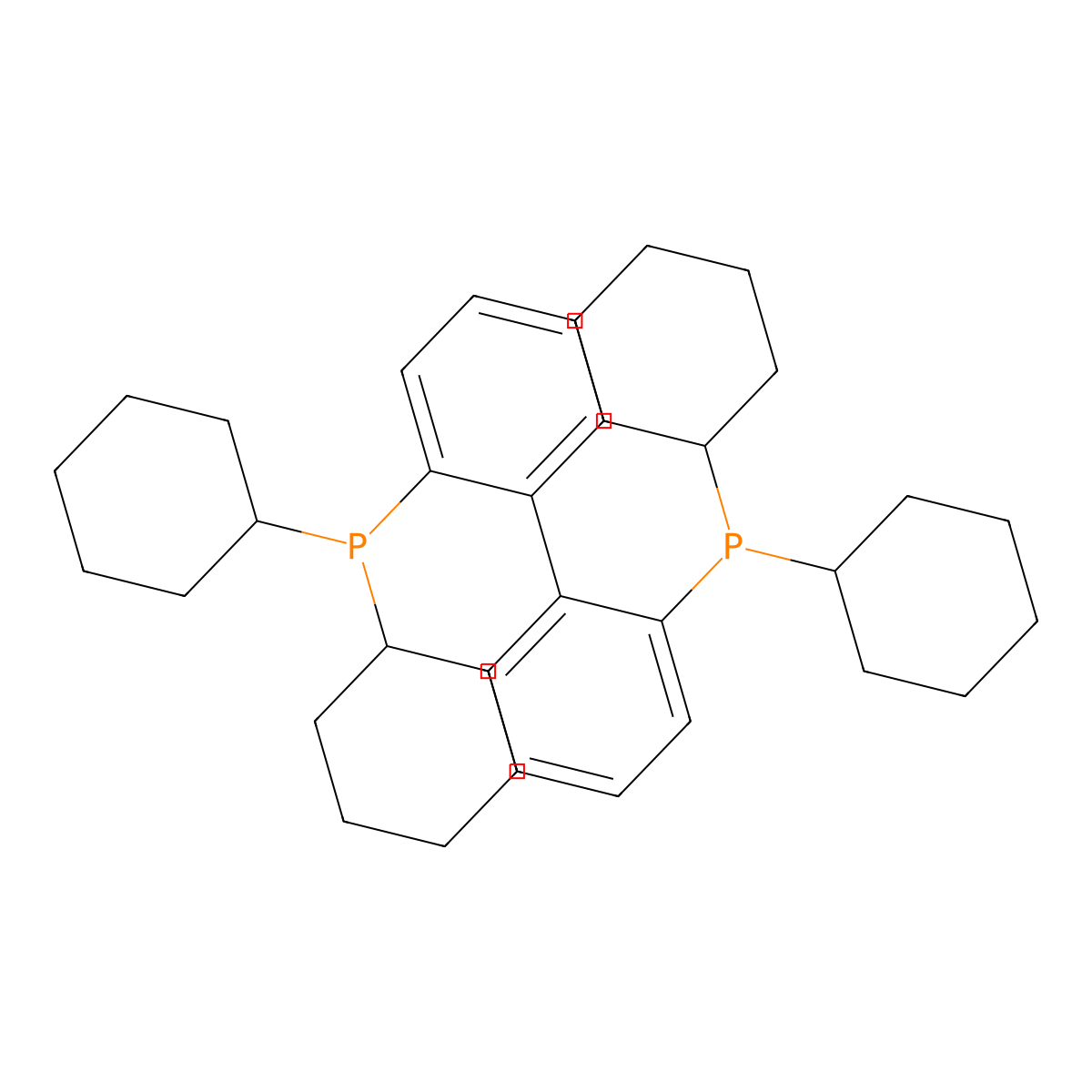 2,2'-Bis(dicyclohexylphosphino)-1,1'-biphenyl molecular structure, CAS 255897-36-0