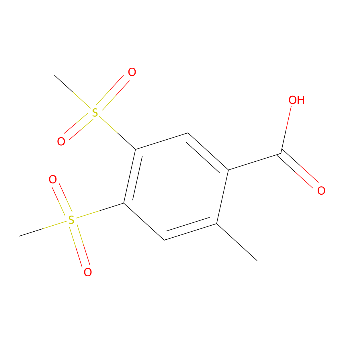 2-methyl-4,5-bis(methylsulfonyl)benzoic Acid molecular structure, CAS 255900-23-3