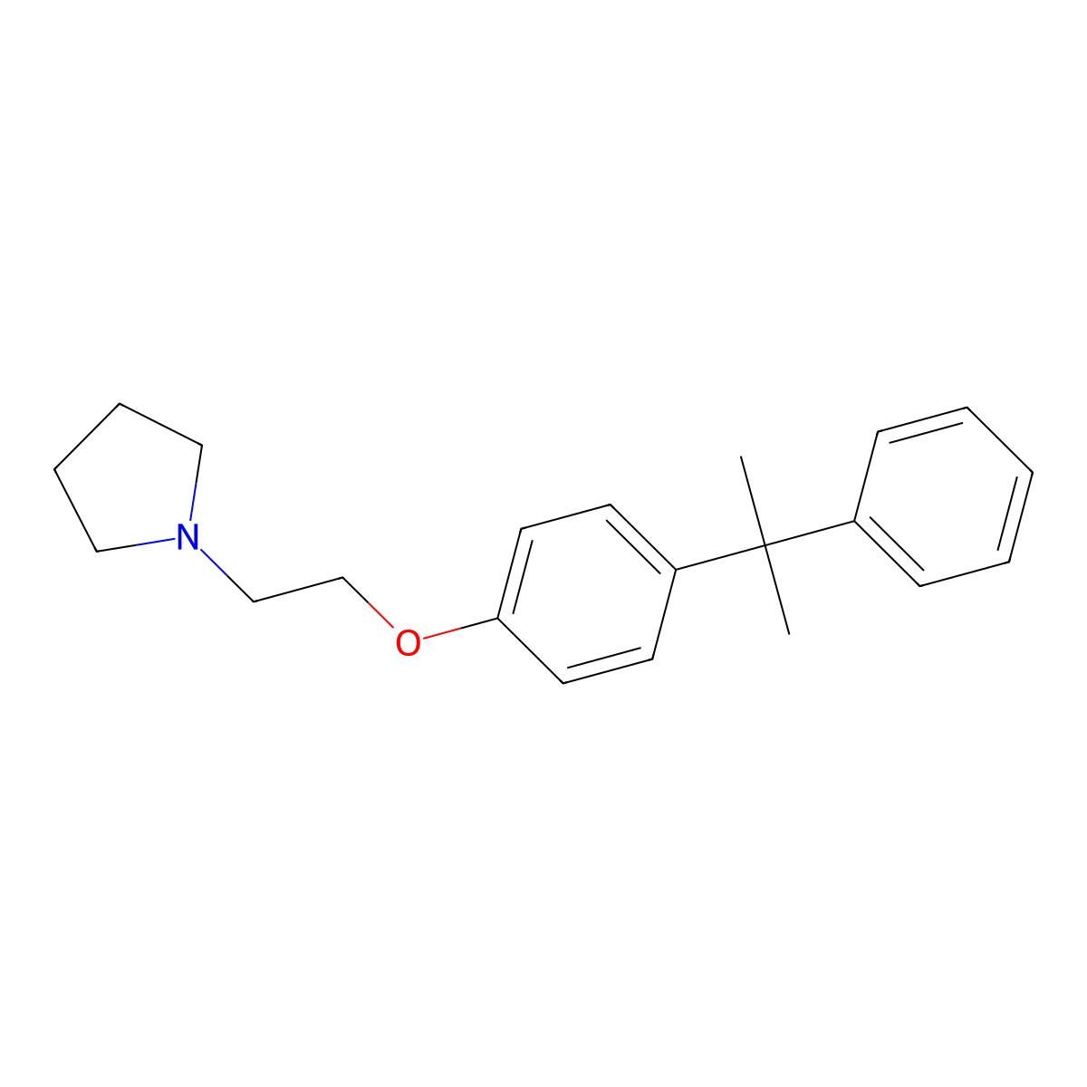 1-[2-[4-(1-Methyl-1-phenylethyl)phenoxy]ethyl]pyrrolidine molecular structure, CAS 255900-25-5