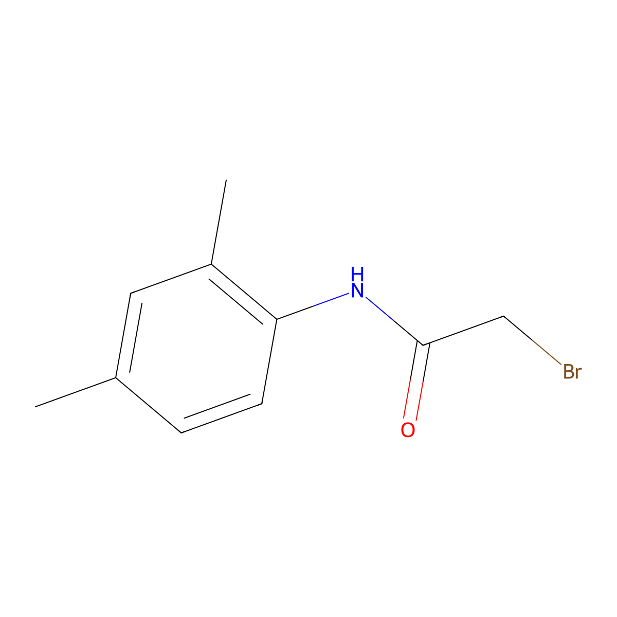 2-bromo-N-(2,4-dimethylphenyl)acetamide molecular structure, CAS 255909-04-7