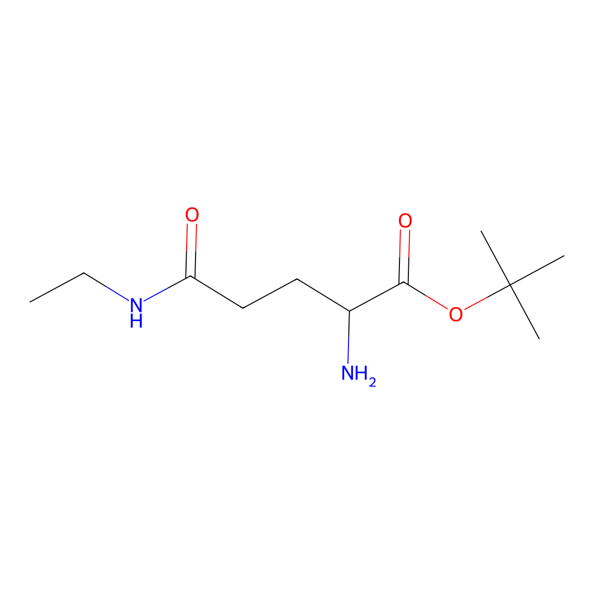 tert-butyl (2S)-2-amino-4-(ethylcarbamoyl)butanoate molecular structure, CAS 255915-26-5