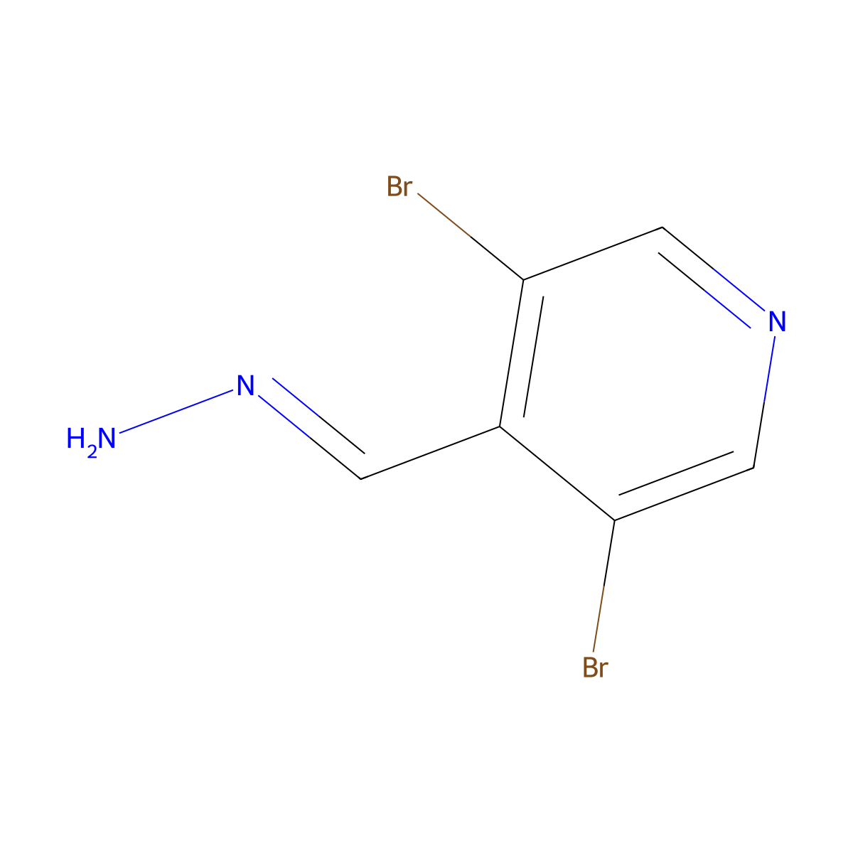 3,5-Dibromo-4-pyridinecarboxaldehyde hydrazone molecular structure, CAS 2559534-75-5