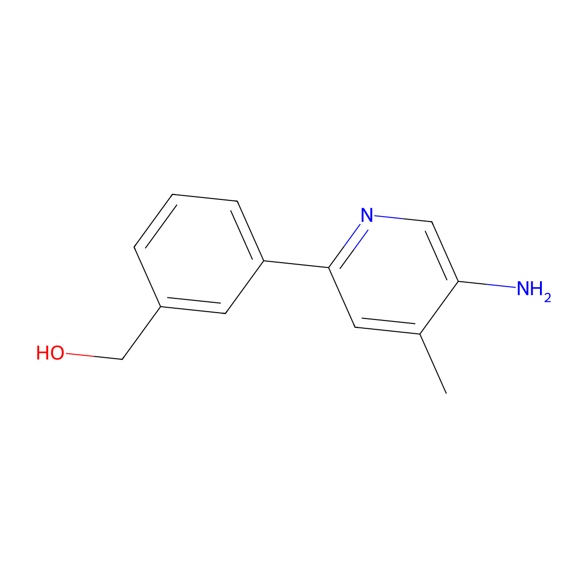 (3-(5-Amino-4-methylpyridin-2-yl)phenyl)methanol molecular structure, CAS 2559734-52-8
