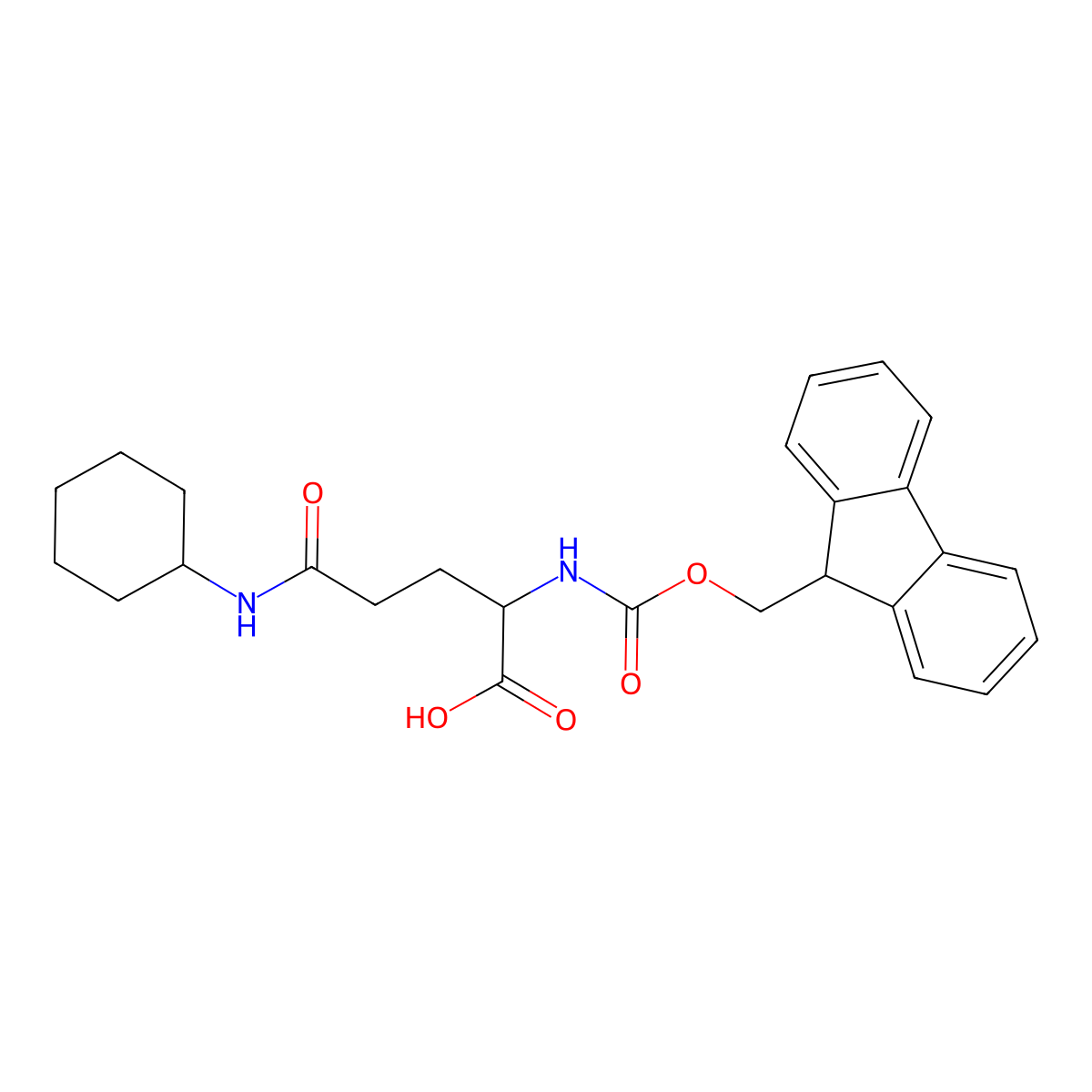 N-alpha-(9-Fluorenylmethyloxycarbonyl)-N-gamma-cyclohexyl-L-glutamine (Fmoc-L-Gln(cHx)-OH) molecular structure, CAS 2559759-47-4
