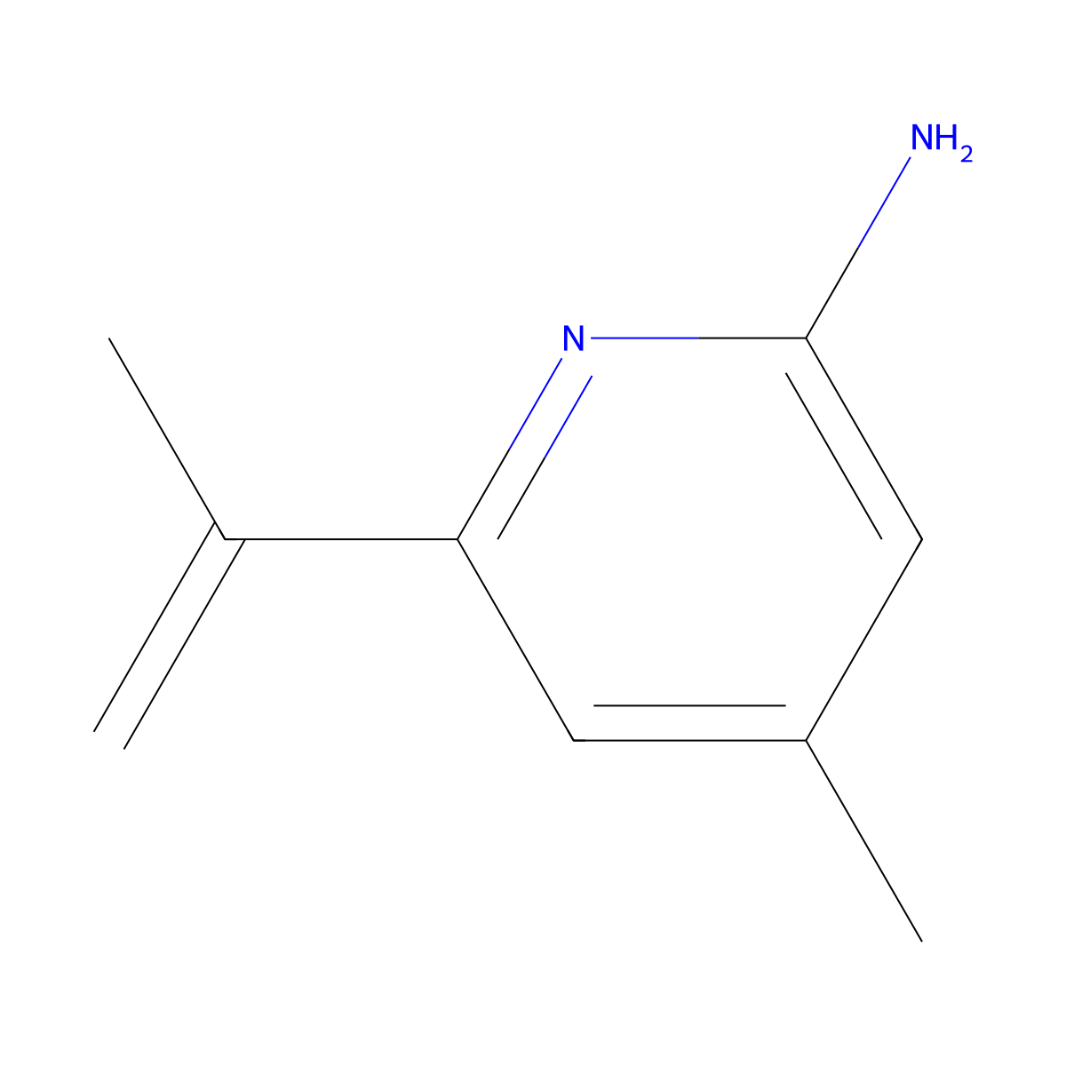 4-Methyl-6-(1-methylethenyl)-2-pyridinamine molecular structure, CAS 2559763-16-3