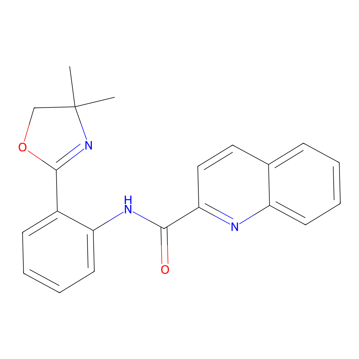 N-(2-(4,4-Dimethyl-4,5-dihydrooxazol-2-yl)phenyl)quinoline-2-carboxamide molecular structure, CAS 2559765-40-9