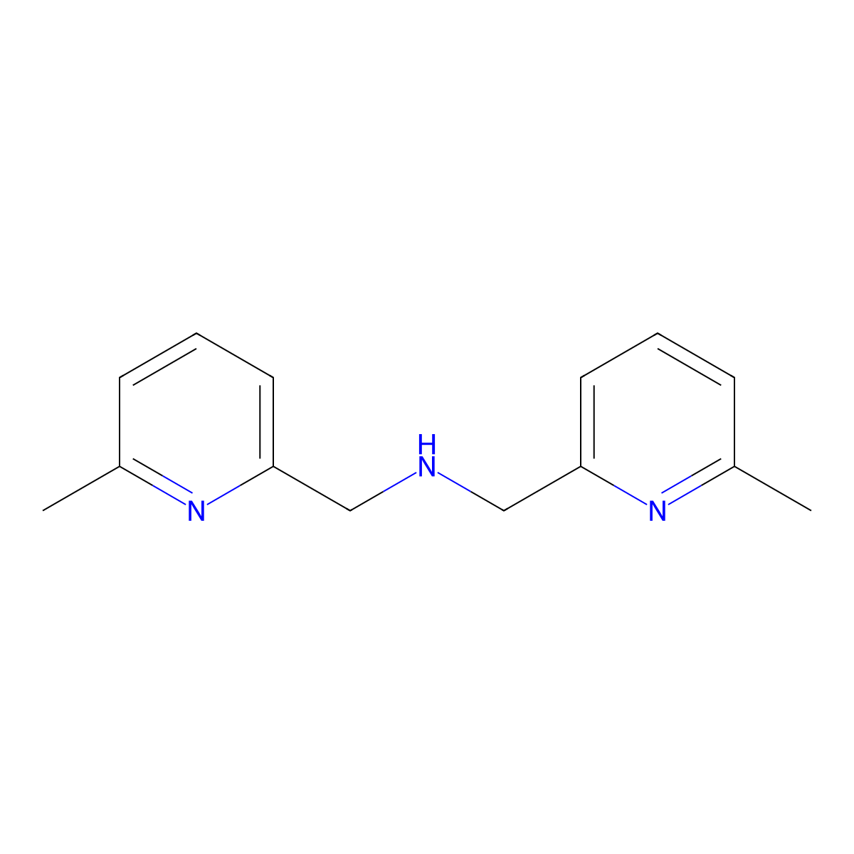 Bis[(6-methylpyridin-2-yl)methyl]amine molecular structure, CAS 25599-07-9
