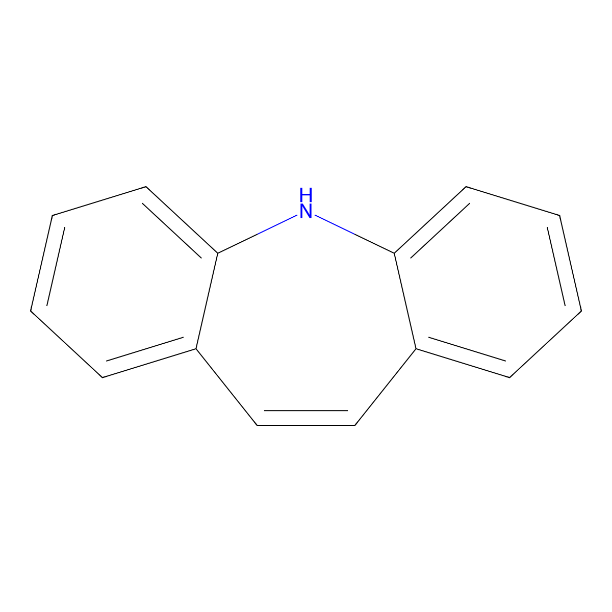 Dibenz(b,f)azepine molecular structure, CAS 256-96-2