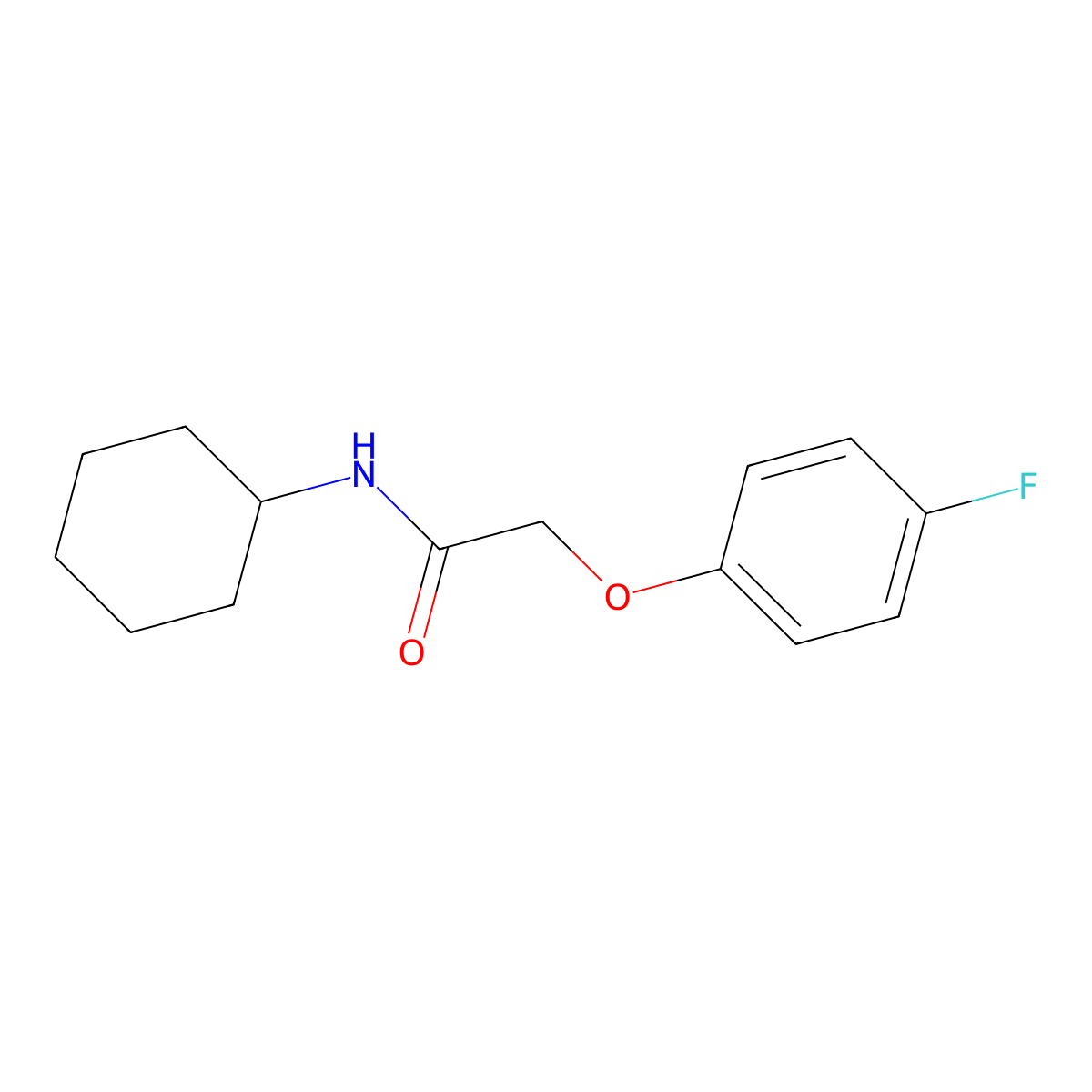 N-cyclohexyl-2-(4-fluorophenoxy)acetamide molecular structure, CAS 2560-26-1
