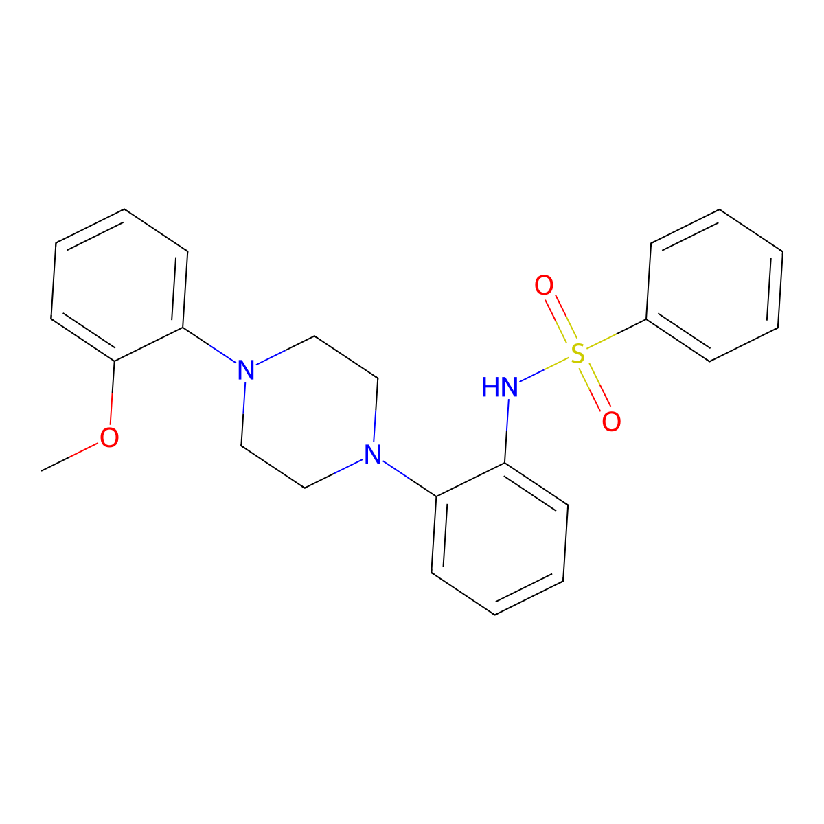 N-[2-[4-(2-Methoxyphenyl)-1-piperazinyl]phenyl]benzenesulfonamide molecular structure, CAS 2560587-46-2