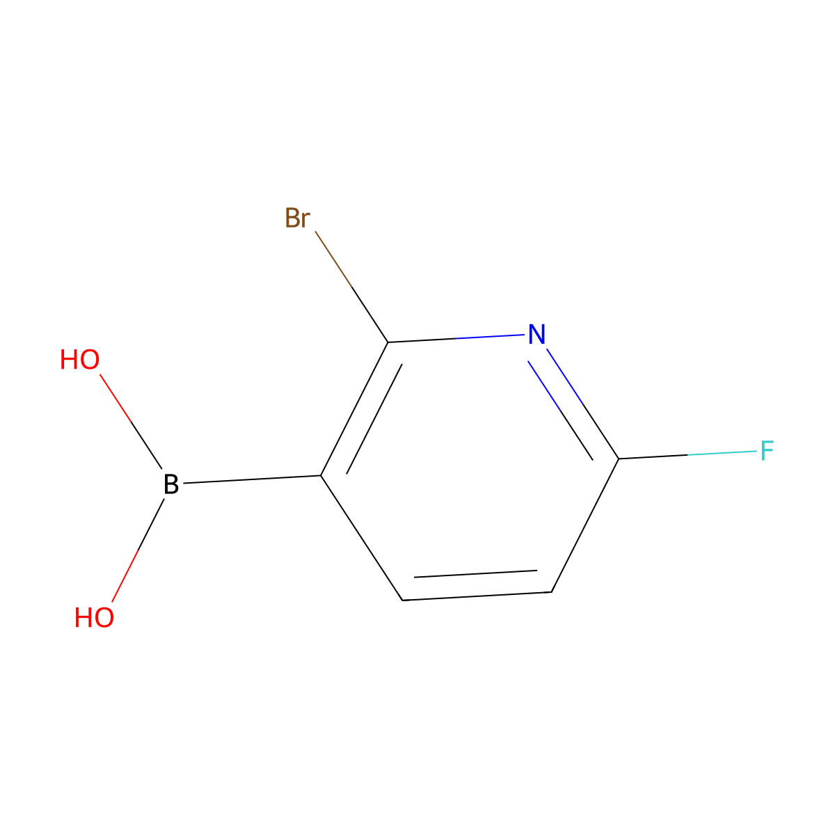 2-Bromo-6-fluoropyridin-3-ylboronic acid molecular structure, CAS 2560612-77-1