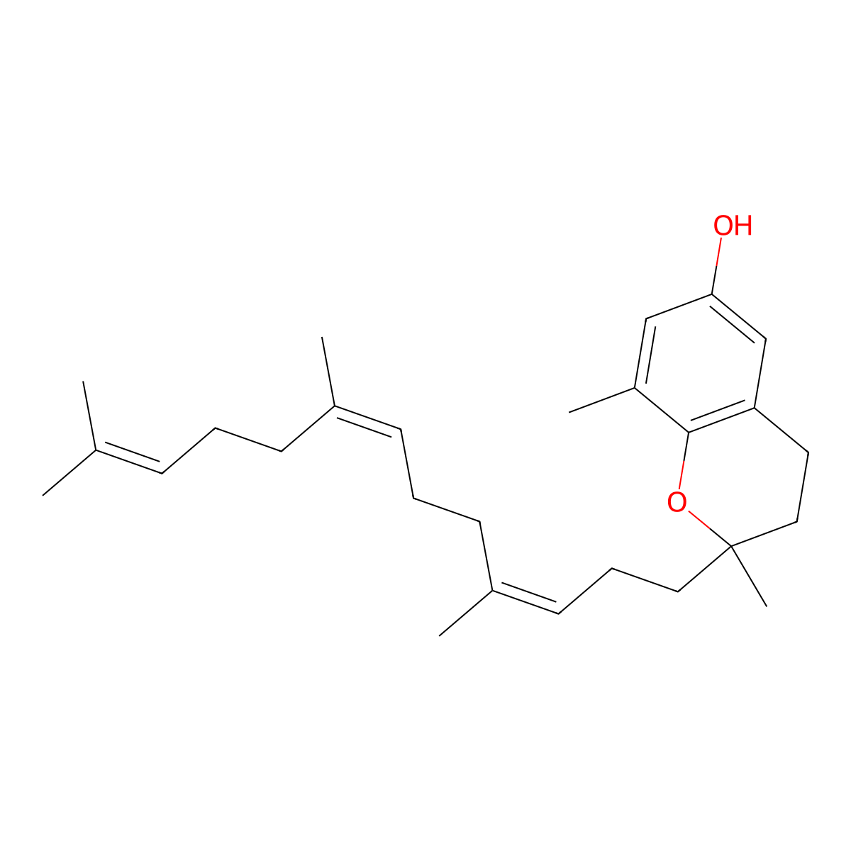 Delta-Tocotrienol molecular structure, CAS 25612-59-3