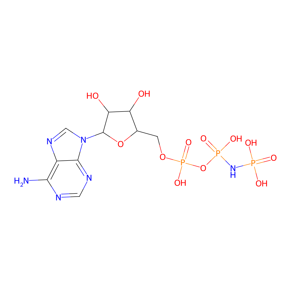 5'-Adenylic acid, anhydride with imidodiphosphoric acid (1:1) molecular structure, CAS 25612-73-1