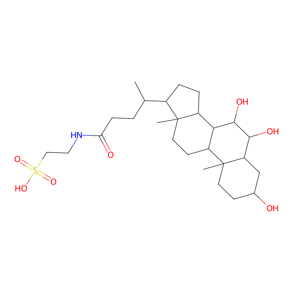 Tauro-alpha-muricholic acid molecular structure, CAS 25613-05-2