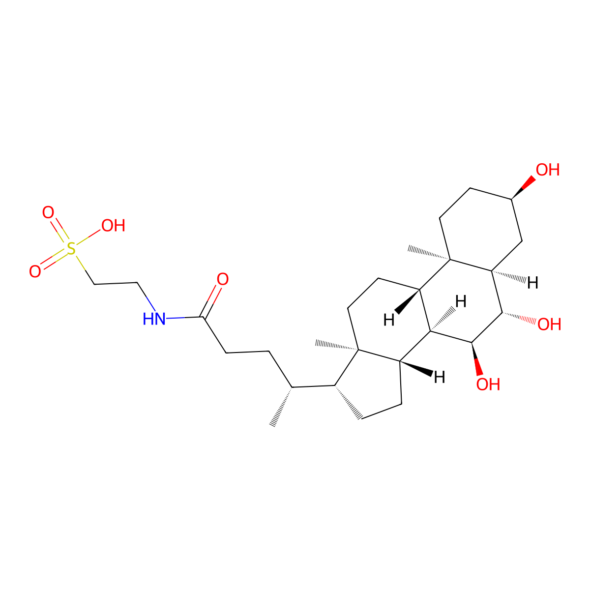 Tauro-alpha-muricholic acid molecular structure, CAS 25613-05-2