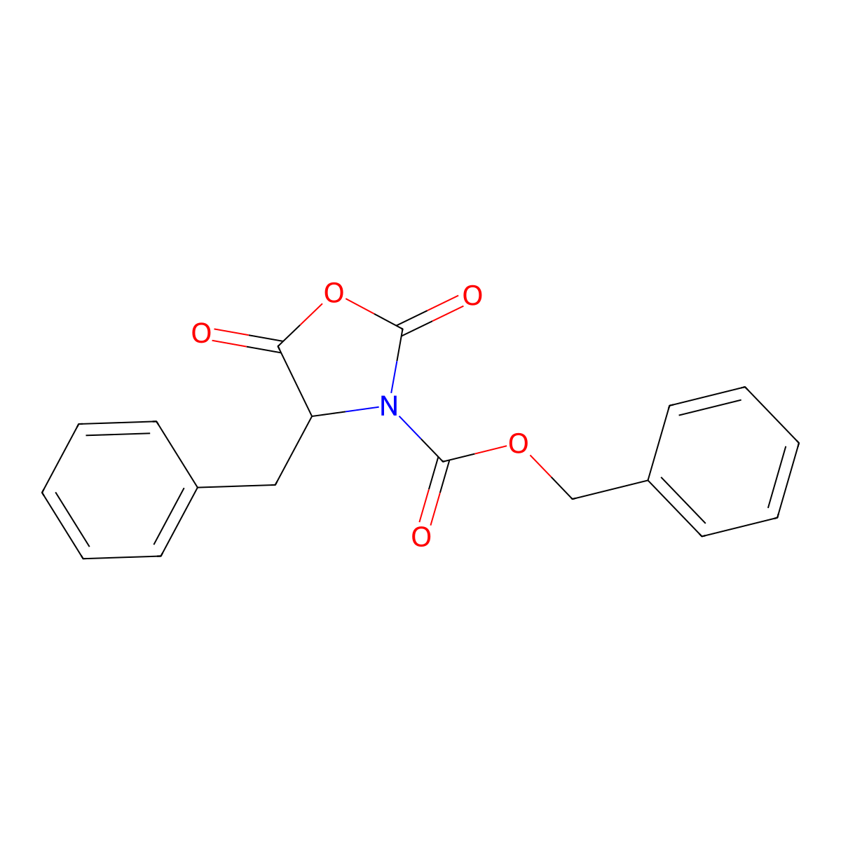(S)-Benzyl 4-benzyl-2,5-dioxooxazolidine-3-carboxylate molecular structure, CAS 25613-60-9