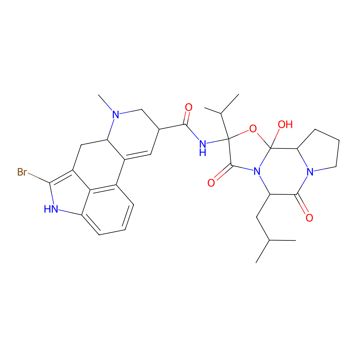Bromocriptine molecular structure, CAS 25614-03-3