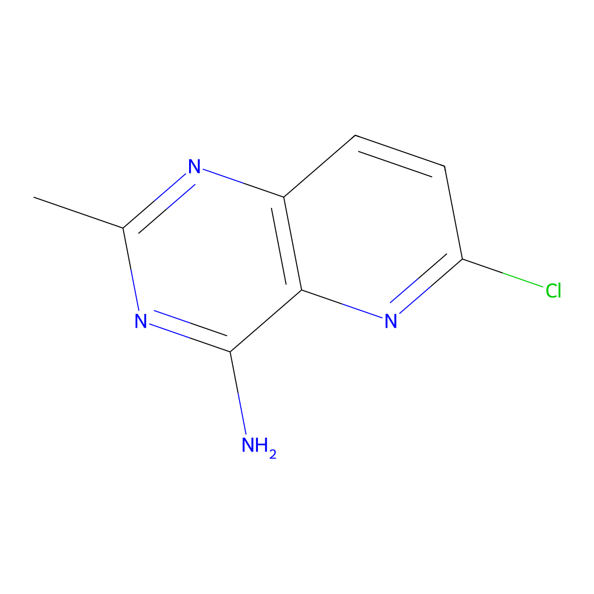 6-Chloro-2-methylpyrido[3,2-D]pyrimidin-4-amine molecular structure, CAS 2561455-12-5