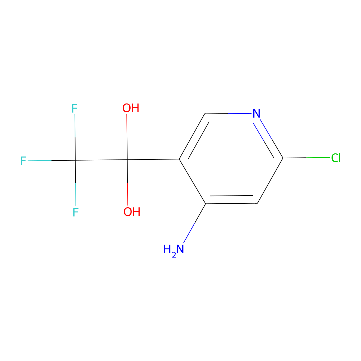 1-(4-Amino-6-chloropyridin-3-yl)-2,2,2-trifluoroethane-1,1-diol molecular structure, CAS 2561455-74-9
