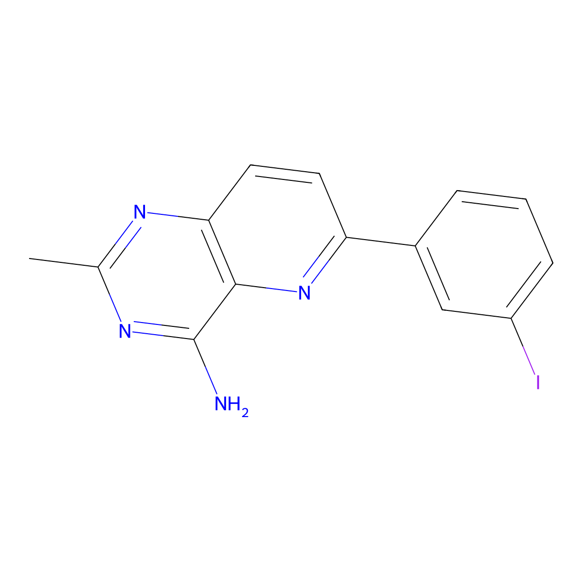 6-(3-Iodophenyl)-2-methylpyrido[3,2-D]pyrimidin-4-amine molecular structure, CAS 2561458-76-0
