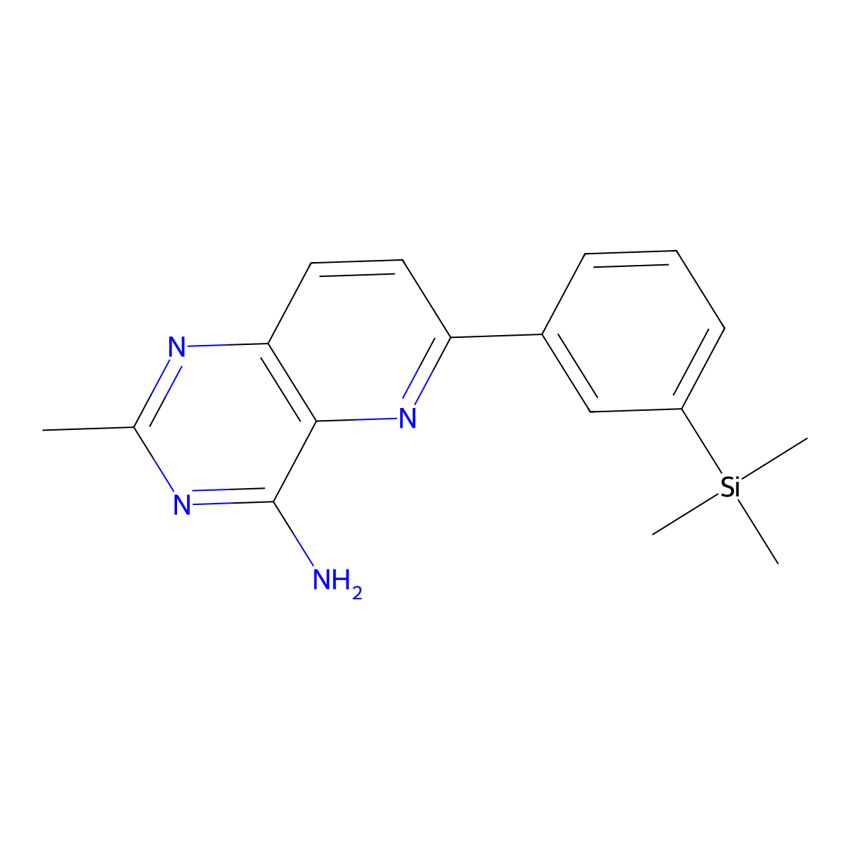 2-Methyl-6-[3-(trimethylsilyl)phenyl]pyrido[3,2-D]pyrimidin-4-amine molecular structure, CAS 2561458-78-2