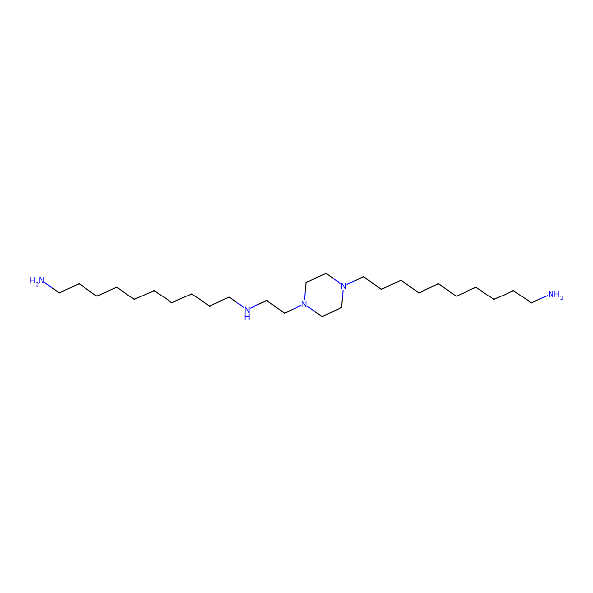 10-(4-{2-[(10-Aminodecyl)amino]ethyl}piperazin-1-yl)decan-1-amine molecular structure, CAS 2561477-21-0