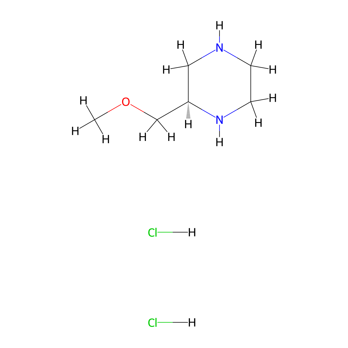 (2R)-2-(Methoxymethyl)piperazine dihydrochloride molecular structure, CAS 2561529-05-1