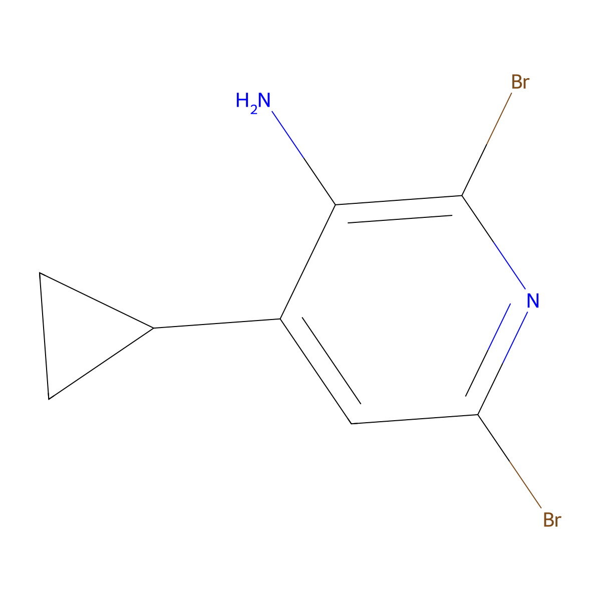 2,6-Dibromo-4-cyclopropylpyridin-3-amine molecular structure, CAS 2561547-96-2