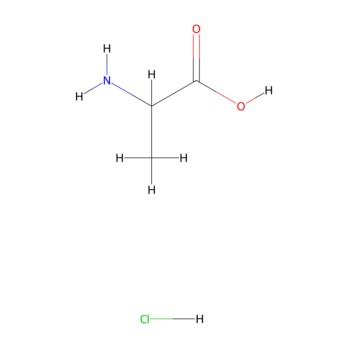 Aminopropionate hydrochloride molecular structure, CAS 25616-13-1