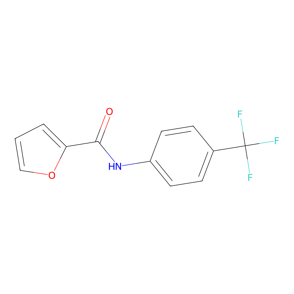 2-furyl-N-[4-(trifluoromethyl)phenyl]carboxamide molecular structure, CAS 25617-46-3