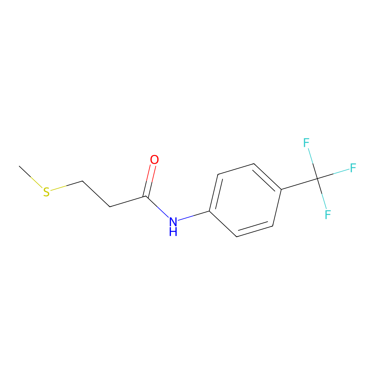 Propanamide, 3-(methylthio)-N-[4-(trifluoromethyl)phenyl]- molecular structure, CAS 25617-47-4