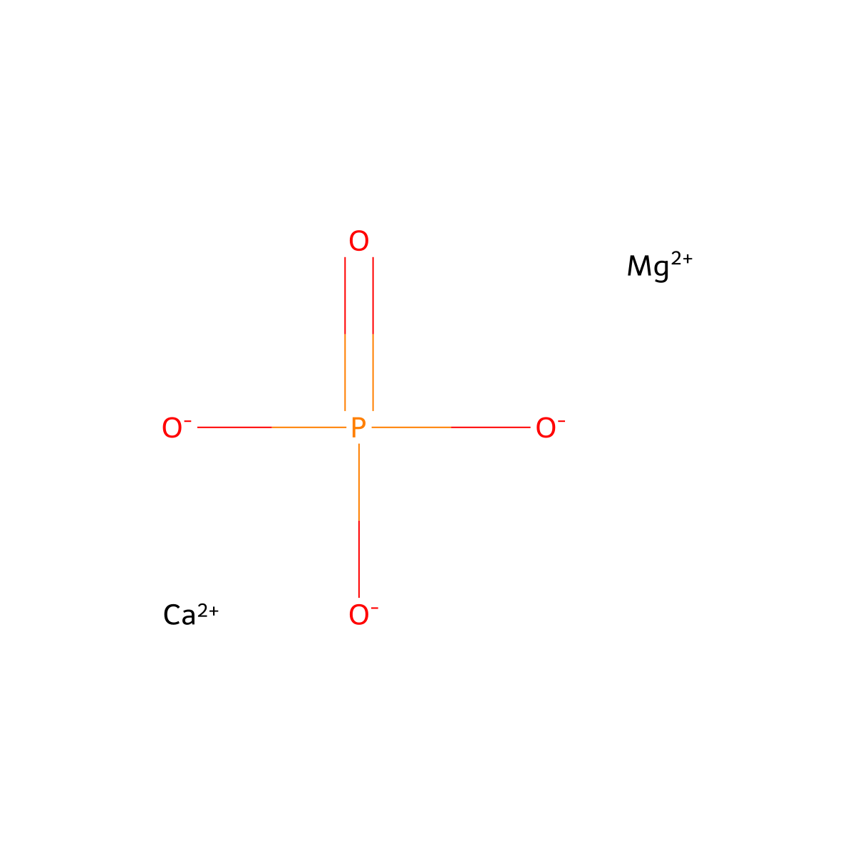 Calcium magnesium phosphate molecular structure, CAS 25618-23-9