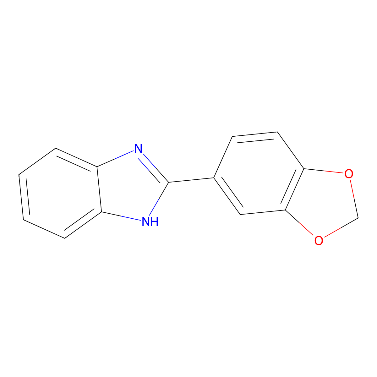 2-(1,3-benzodioxol-5-yl)-1H-benzimidazole molecular structure, CAS 2562-69-8