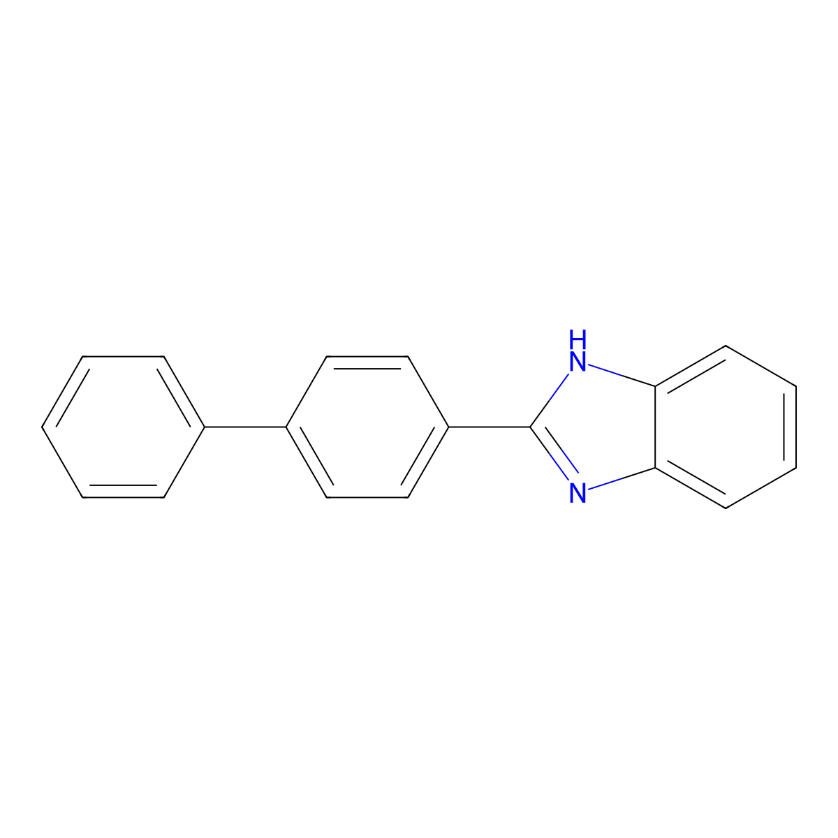 1H-Benzimidazole, 2-(1,1'-biphenyl)-4-yl- molecular structure, CAS 2562-77-8