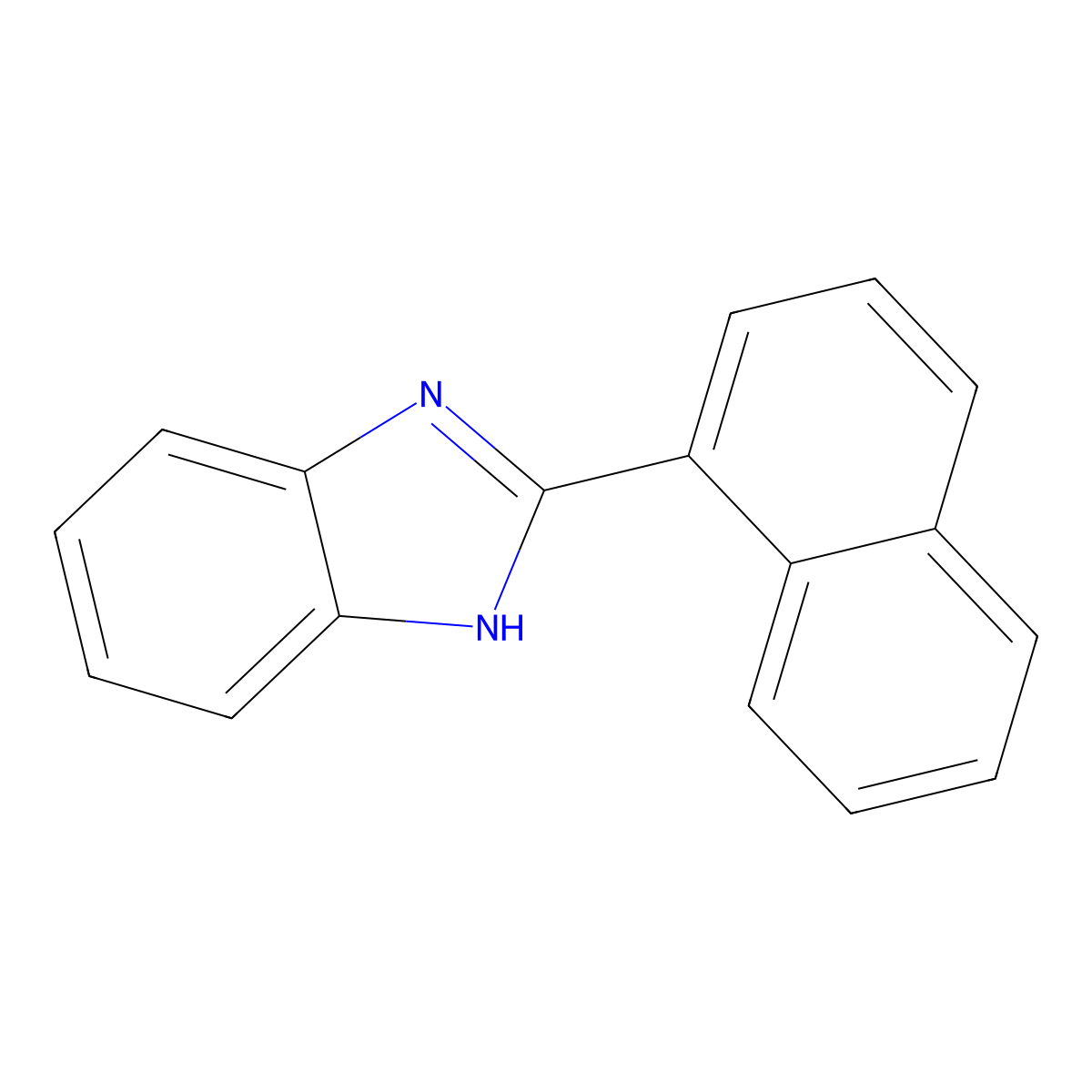 2-(naphthalen-1-yl)-1H-1,3-benzodiazole molecular structure, CAS 2562-81-4