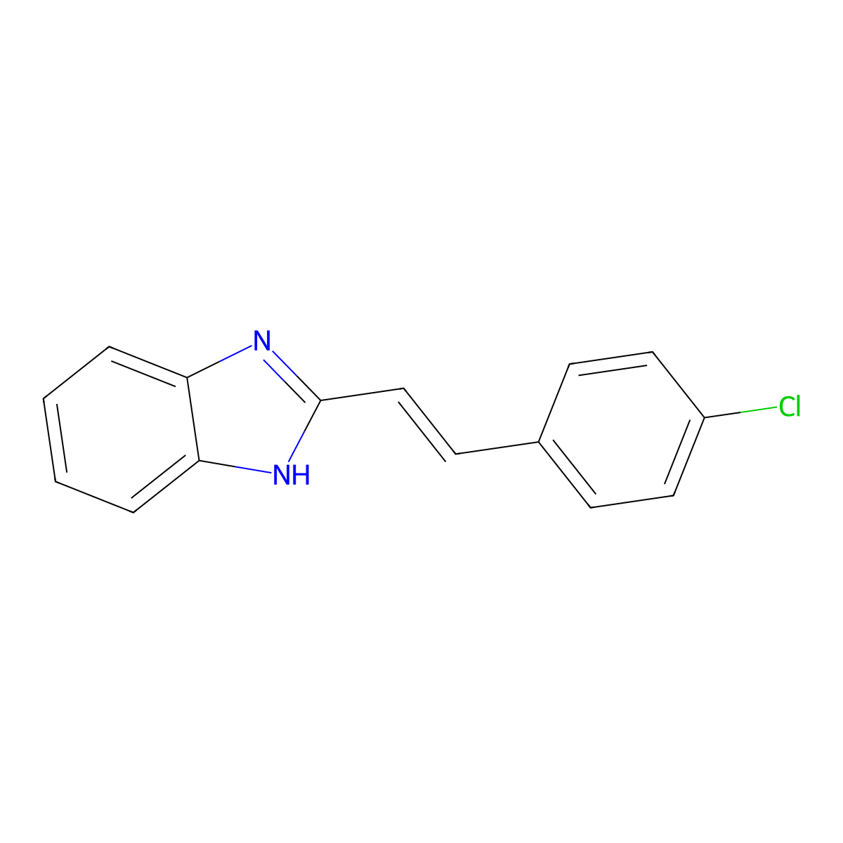 2-[2-(4-chlorophenyl)ethenyl]-1H-benzimidazole molecular structure, CAS 2562-87-0