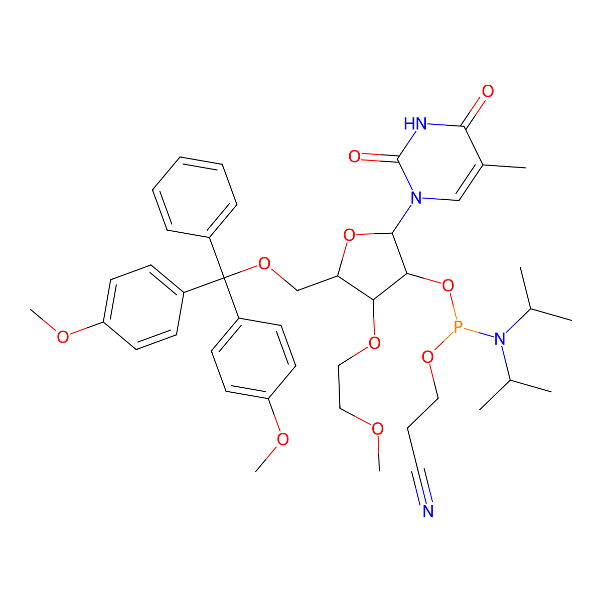 3'-O-MOE-5MeU-2'-phosphoramidite molecular structure, CAS 256223-93-5
