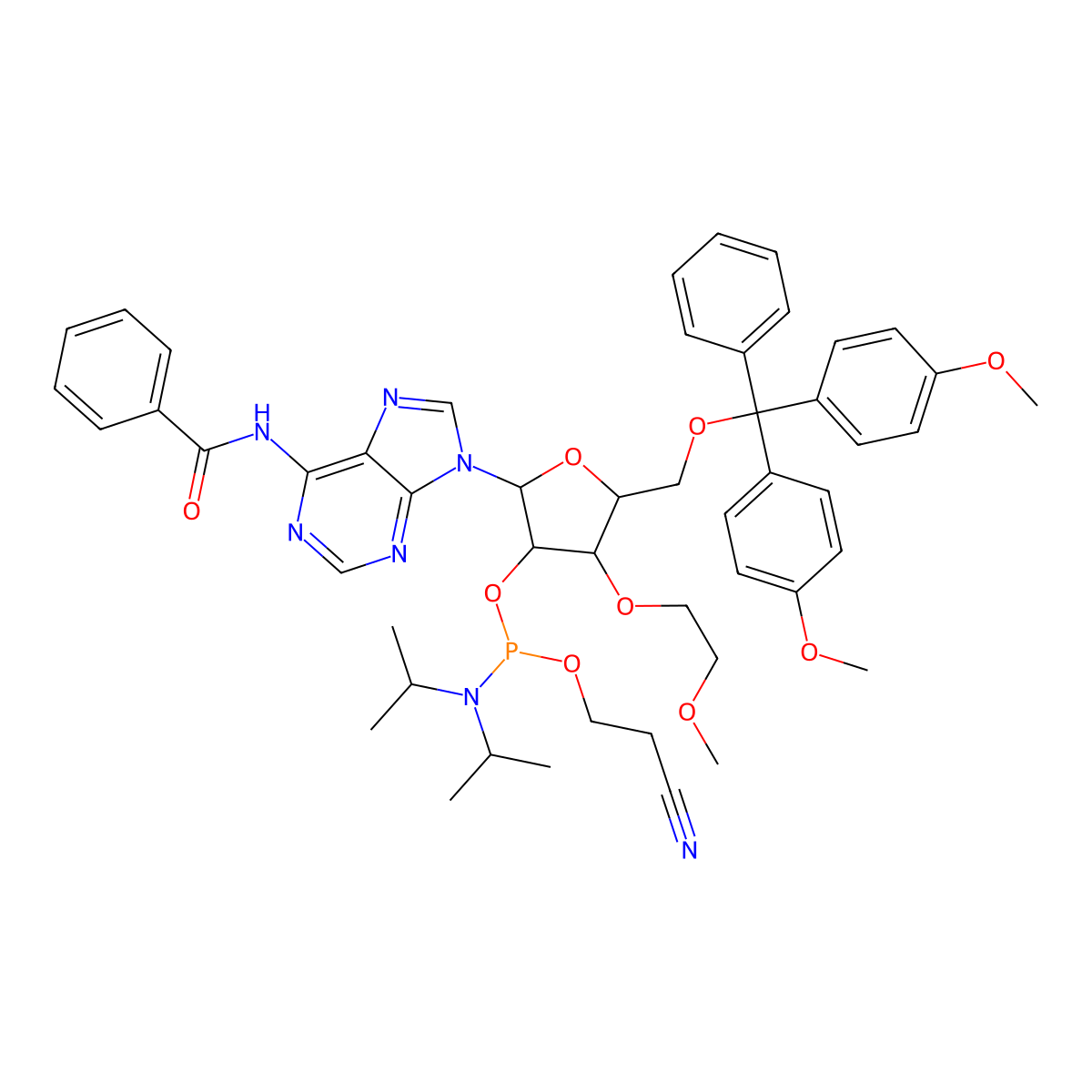 3'-O-MOE-A(Bz)-2'-CED-phosphoramidite molecular structure, CAS 256224-01-8