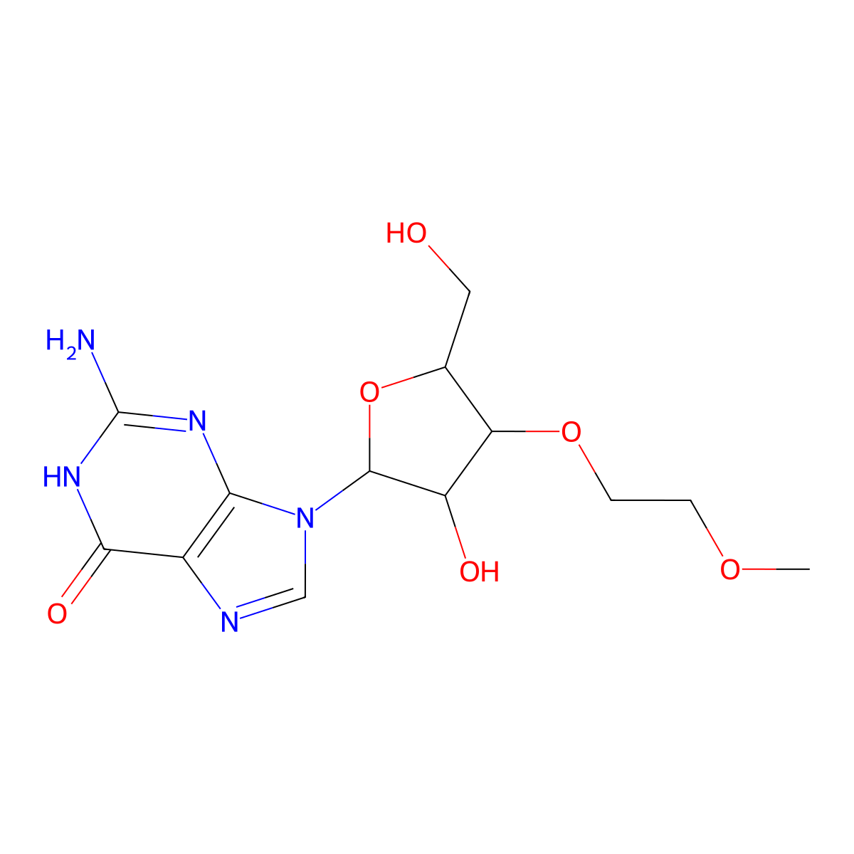 3'-O-(2-Methoxyethyl)guanosine molecular structure, CAS 256224-03-0